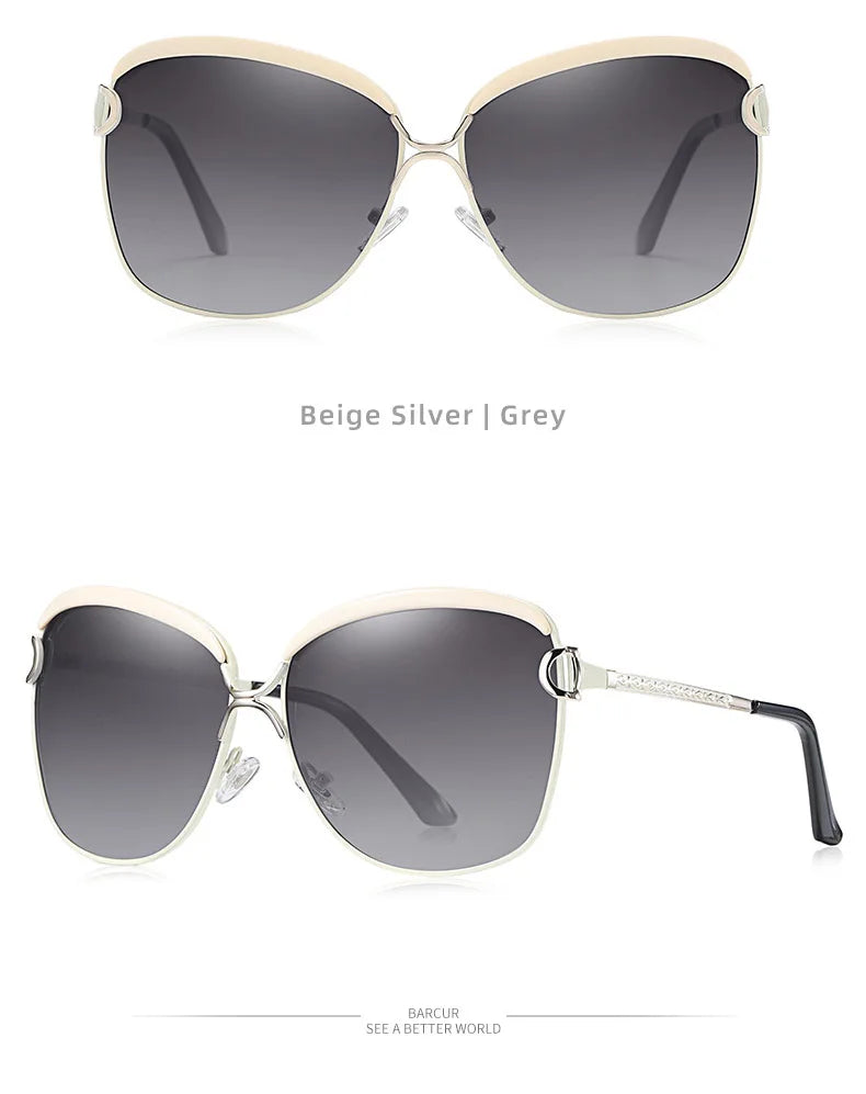 Óculos de sol femininos polarizados BARCUR, lentes degradê, redondos, quadrados, óculos Lunette De Soleil Femme.