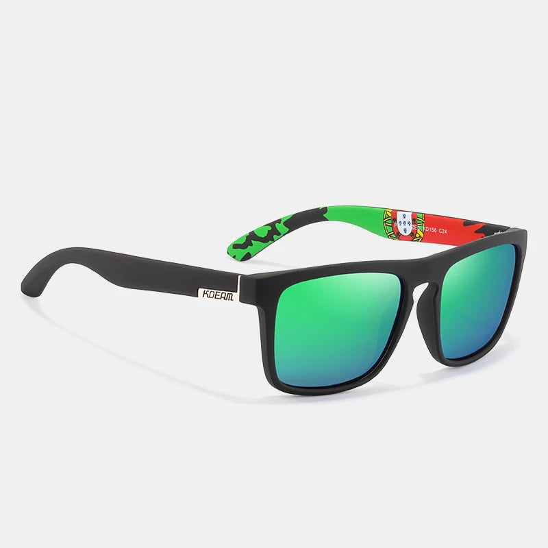 Óculos de sol KDEAM, óculos polarizado, design clássico, espelhados e com caixa de marca CE