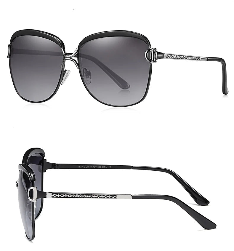 Óculos de sol femininos polarizados BARCUR, lentes degradê, redondos, quadrados, óculos Lunette De Soleil Femme.