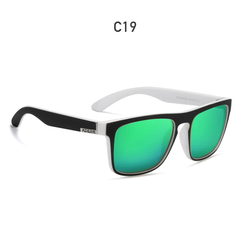 Óculos de sol KDEAM, óculos polarizado, design clássico, espelhados e com caixa de marca CE