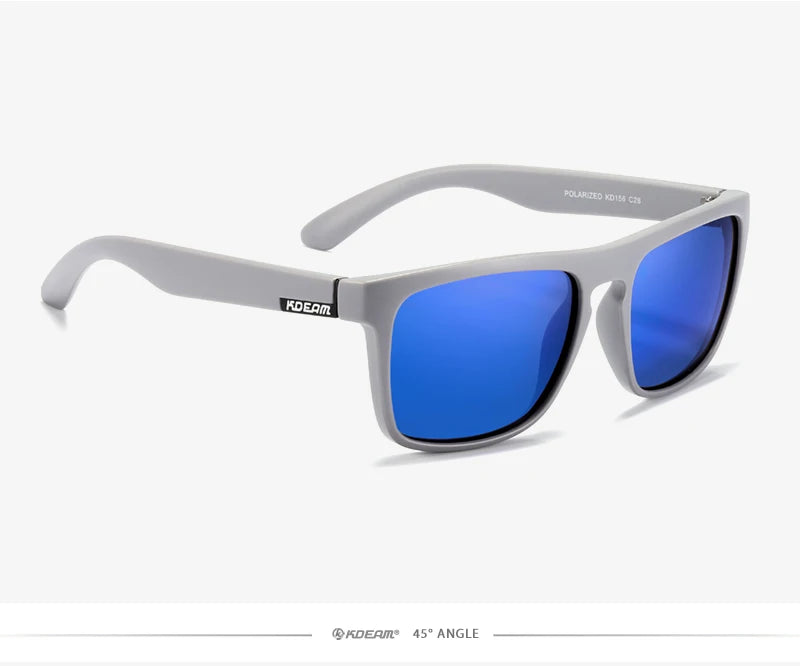 Óculos de sol KDEAM, óculos polarizado, design clássico, espelhados e com caixa de marca CE