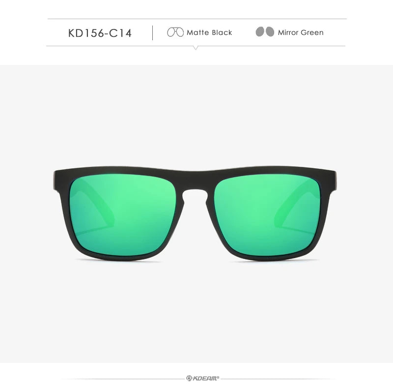 Óculos de sol KDEAM, óculos polarizado, design clássico, espelhados e com caixa de marca CE