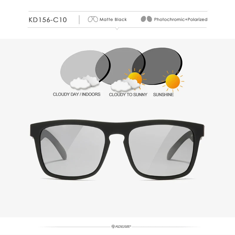 Óculos de sol KDEAM, óculos polarizado, design clássico, espelhados e com caixa de marca CE