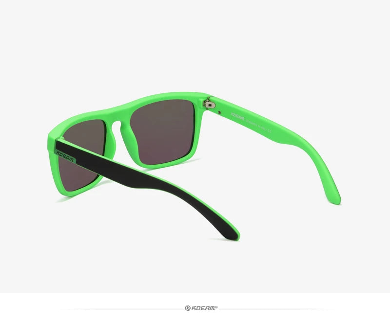Óculos de sol KDEAM, óculos polarizado, design clássico, espelhados e com caixa de marca CE
