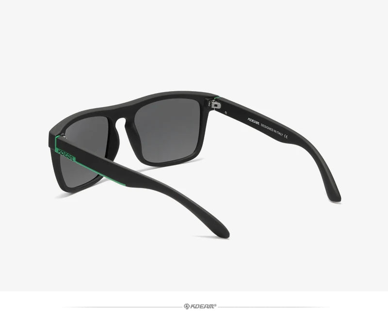 Óculos de sol KDEAM, óculos polarizado, design clássico, espelhados e com caixa de marca CE