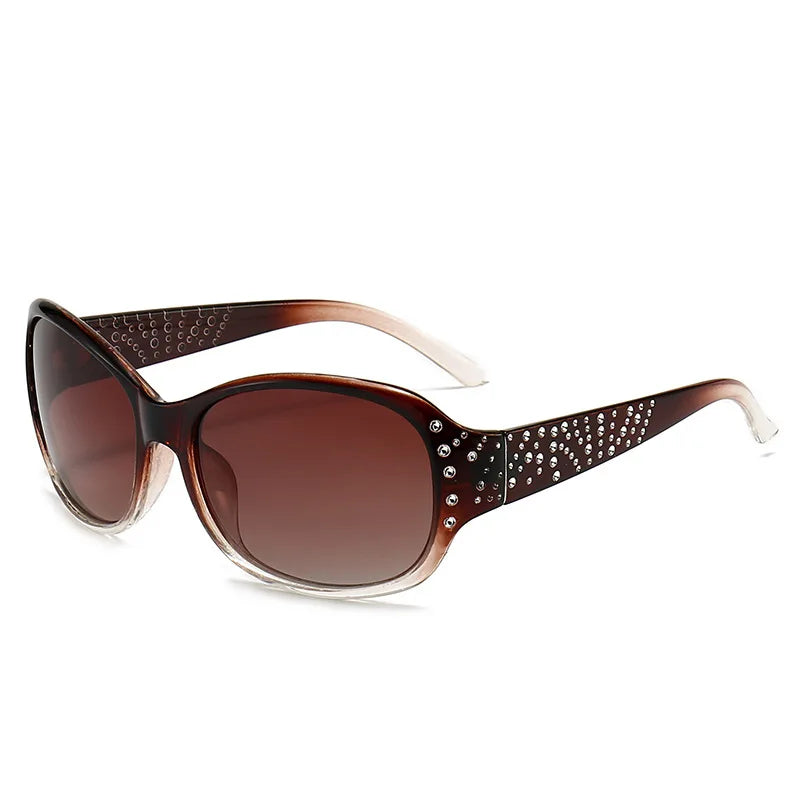 Óculos de sol feminino DANKEYISI, óculos com proteção UV400, polarizado da moda com strass.