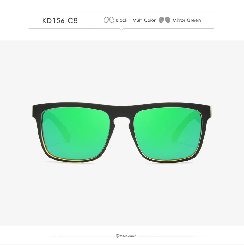 Óculos de sol KDEAM, óculos polarizado, design clássico, espelhados e com caixa de marca CE