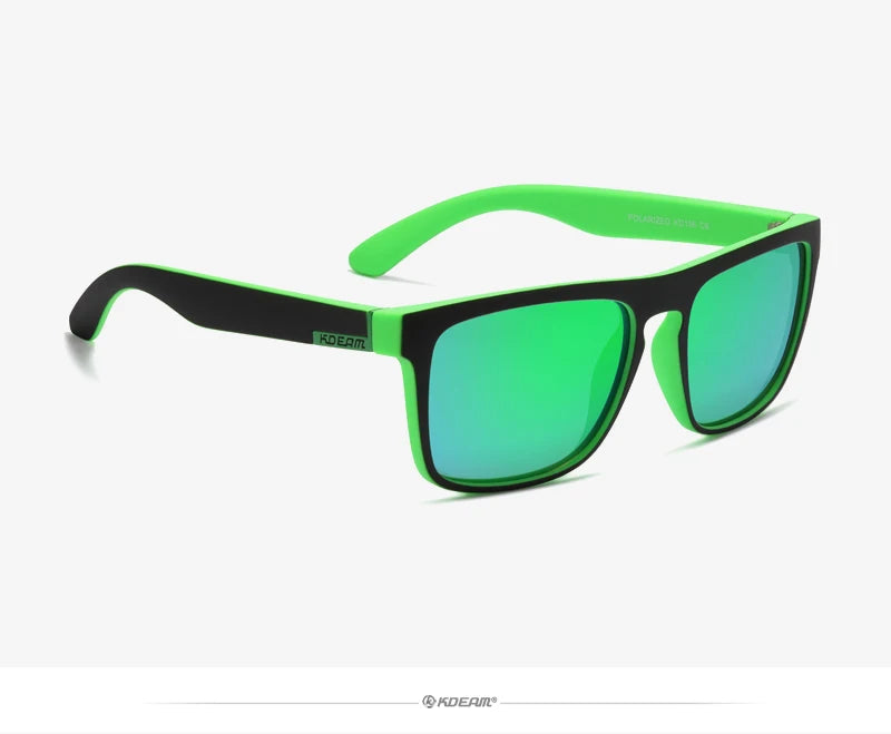 Óculos de sol KDEAM, óculos polarizado, design clássico, espelhados e com caixa de marca CE