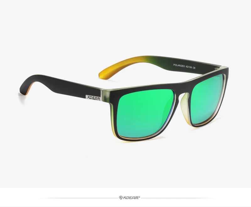 Óculos de sol KDEAM, óculos polarizado, design clássico, espelhados e com caixa de marca CE