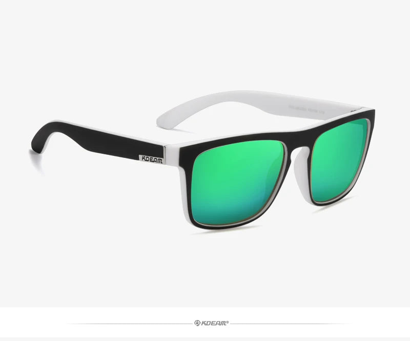 Óculos de sol KDEAM, óculos polarizado, design clássico, espelhados e com caixa de marca CE