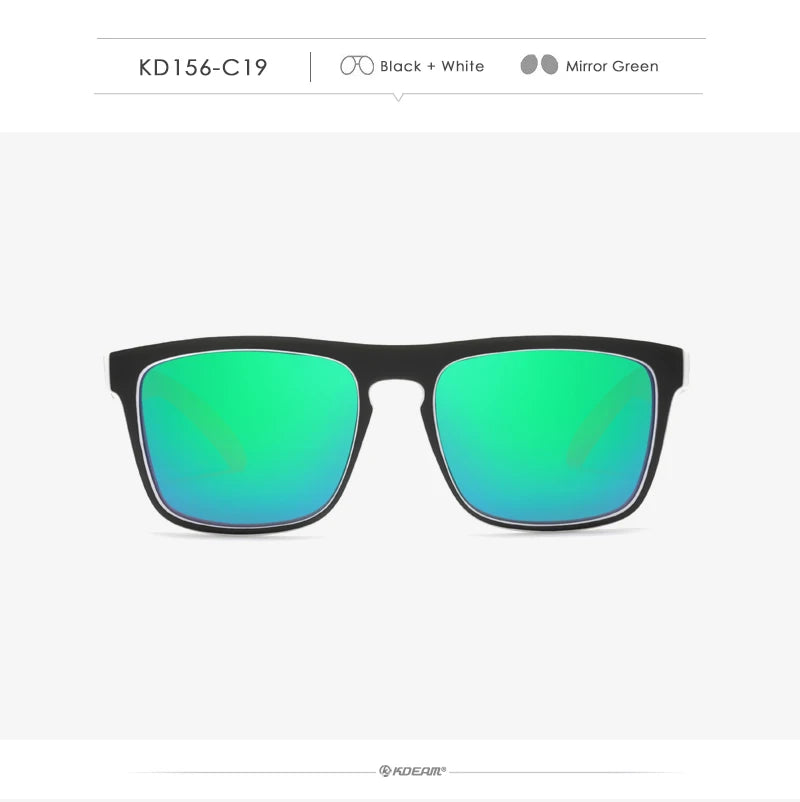 Óculos de sol KDEAM, óculos polarizado, design clássico, espelhados e com caixa de marca CE