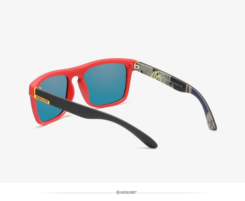 Óculos de sol KDEAM, óculos polarizado, design clássico, espelhados e com caixa de marca CE