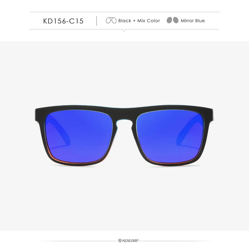 Óculos de sol KDEAM, óculos polarizado, design clássico, espelhados e com caixa de marca CE