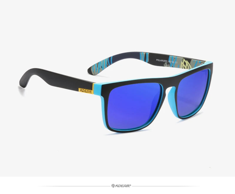 Óculos de sol KDEAM, óculos polarizado, design clássico, espelhados e com caixa de marca CE