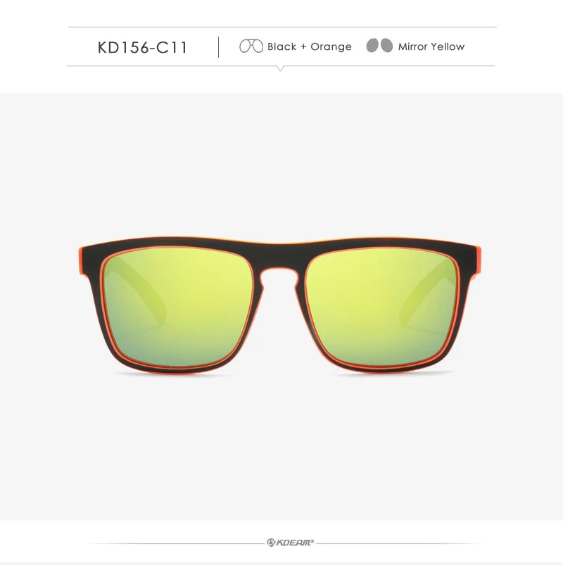 Óculos de sol KDEAM, óculos polarizado, design clássico, espelhados e com caixa de marca CE