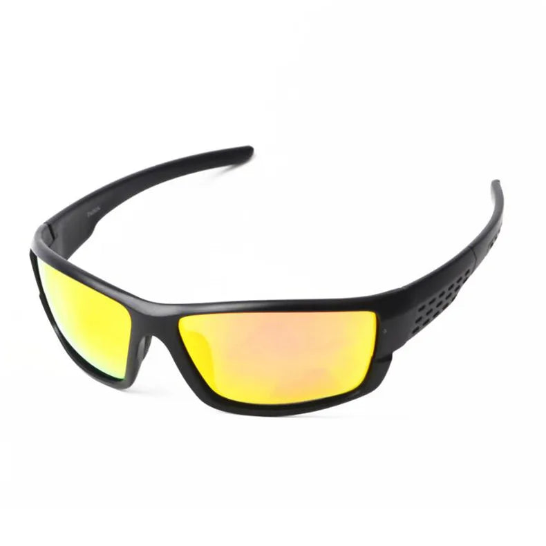 Óculos de sol esportivos de armação preta; Lentes polarizadas; Unissex; Designers de marcas; Óculos de sol para dirigir, pescar e prática de esportes; UV400.