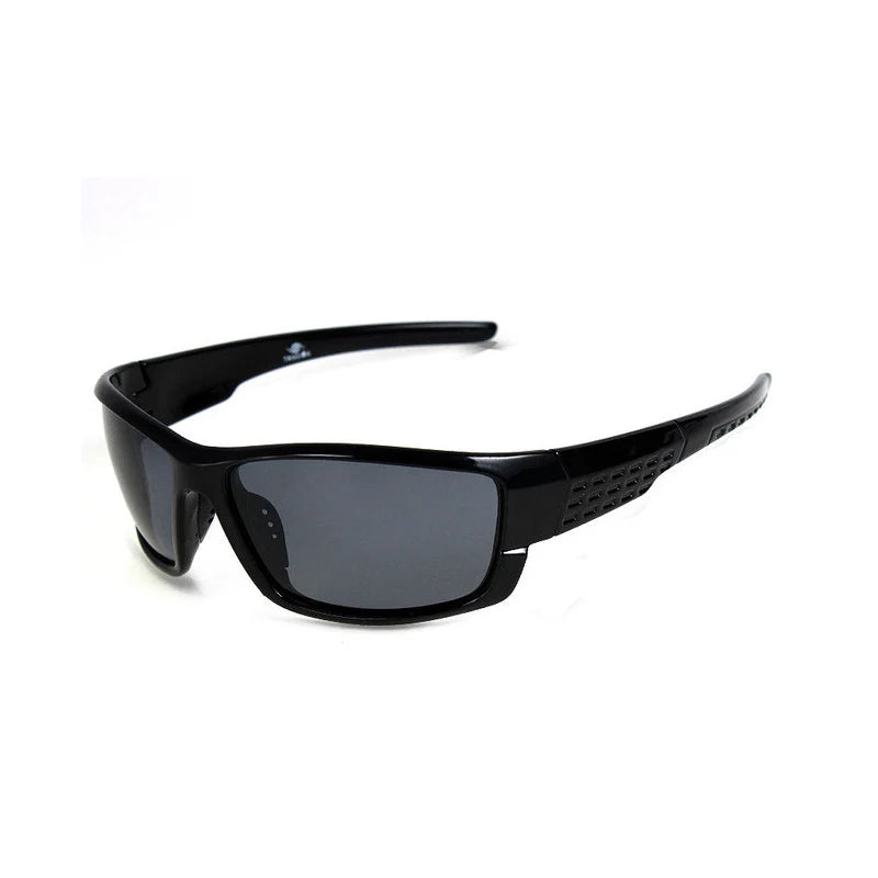 Óculos de sol esportivos de armação preta; Lentes polarizadas; Unissex; Designers de marcas; Óculos de sol para dirigir, pescar e prática de esportes; UV400.
