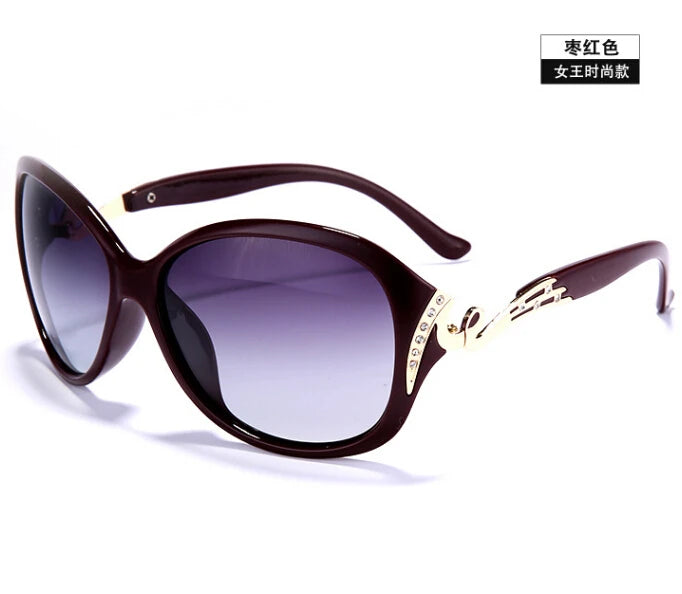 Óculos de sol feminino DANKEYISI, óculos com proteção UV400, polarizado da moda com strass.