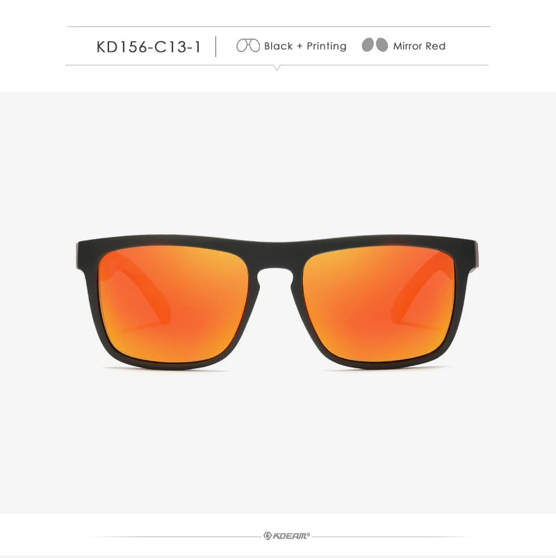 Óculos de sol KDEAM, óculos polarizado, design clássico, espelhados e com caixa de marca CE