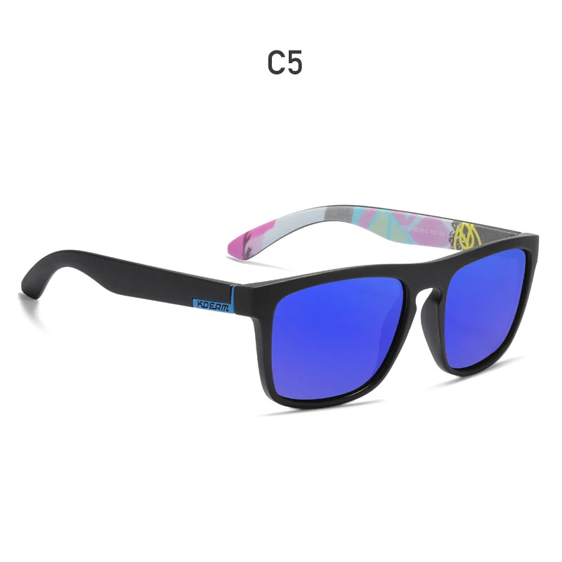 Óculos de sol KDEAM, óculos polarizado, design clássico, espelhados e com caixa de marca CE