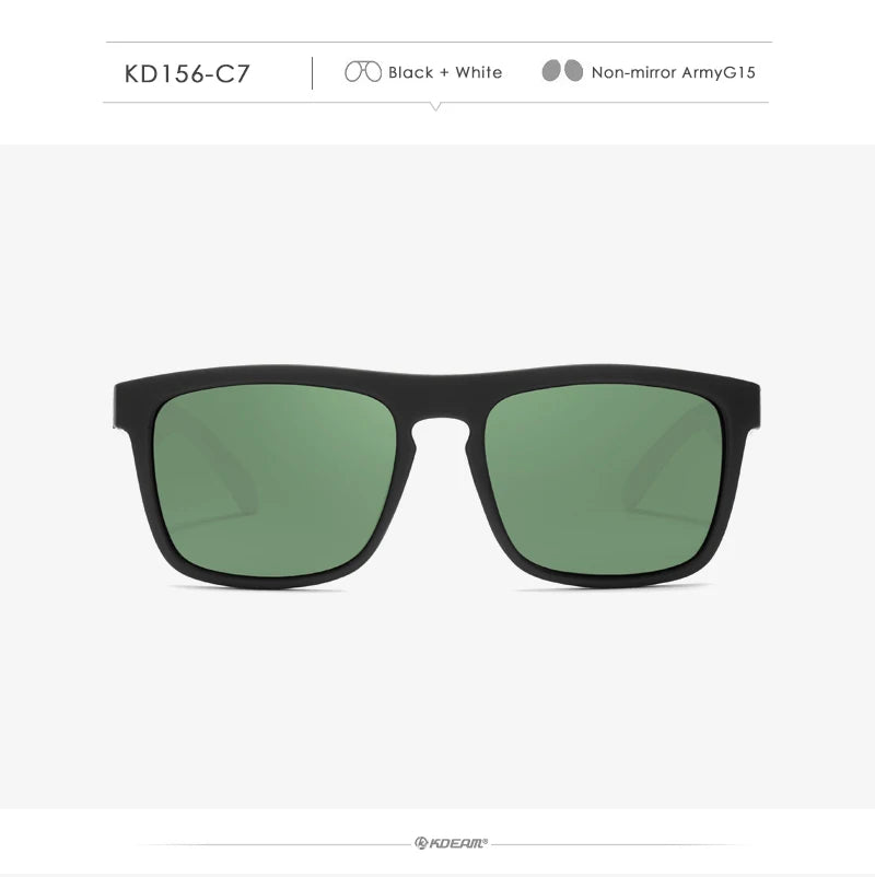 Óculos de sol KDEAM, óculos polarizado, design clássico, espelhados e com caixa de marca CE