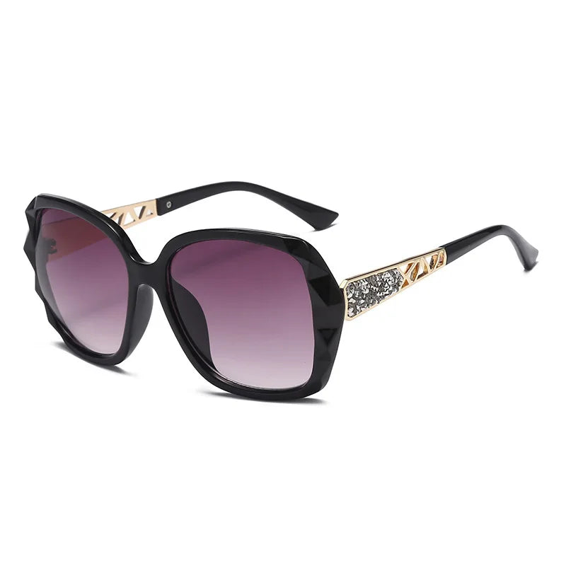 Óculos de sol feminino DANKEYISI, óculos com proteção UV400, polarizado da moda com strass.