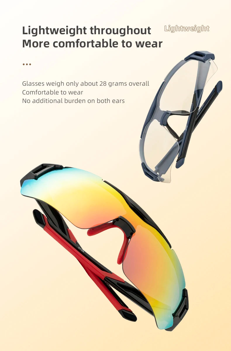 Óculos de ciclismo polarizados Rockbros, Óculos de sol esportivos para Estrada, MTB, Mountain bike, Proteção para andar de bicicleta, Óculos com cinco lentes.