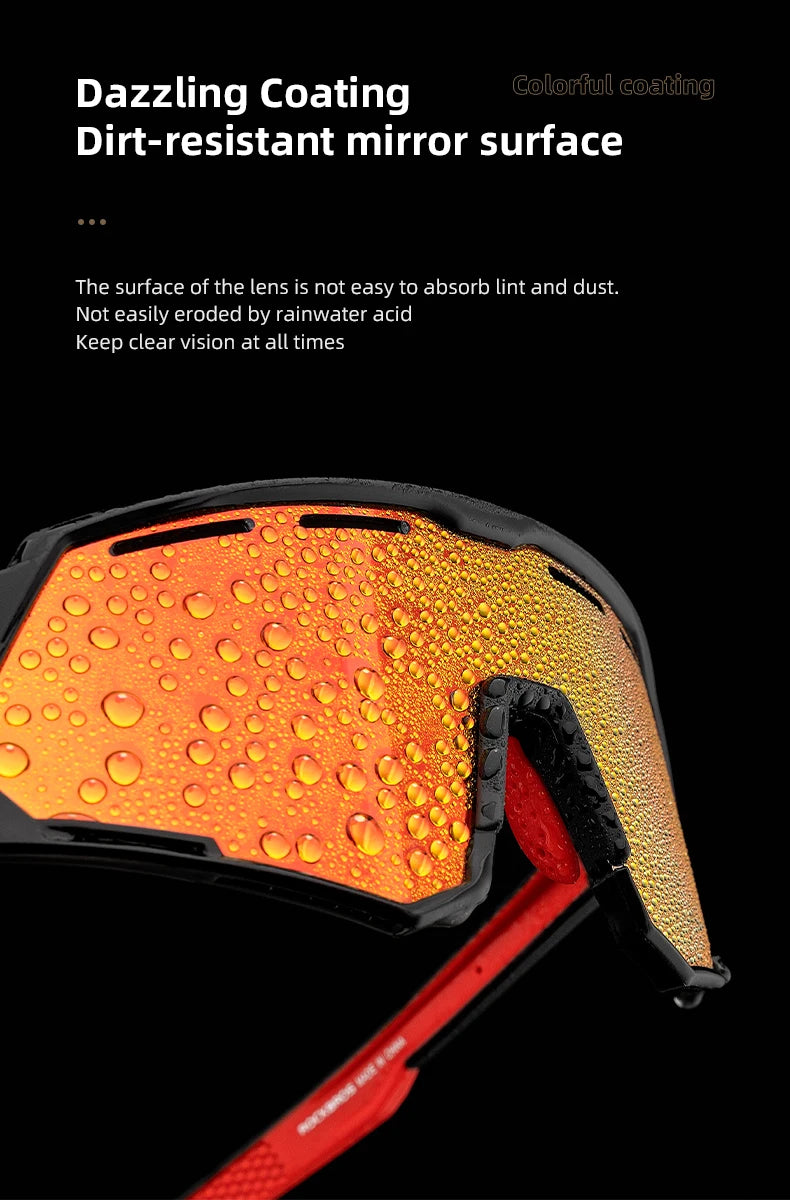 Óculos de ciclismo polarizados Rockbros, Óculos de sol esportivos para Estrada, MTB, Mountain bike, Proteção para andar de bicicleta, Óculos com cinco lentes.