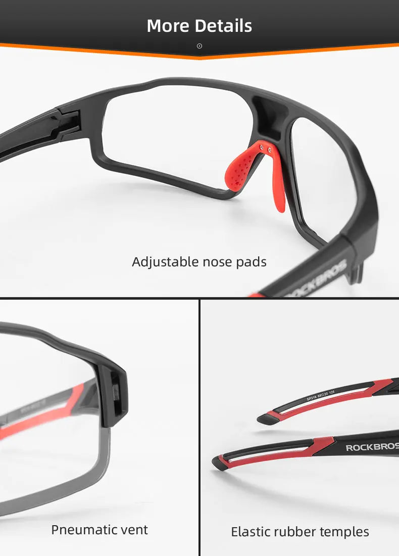 Óculos de ciclismo fotocrômicos ROCKBROS, Unissex para pedalar em estradas( Speed), Montain Bake ou no passeio com a proteção ao seus olhos.