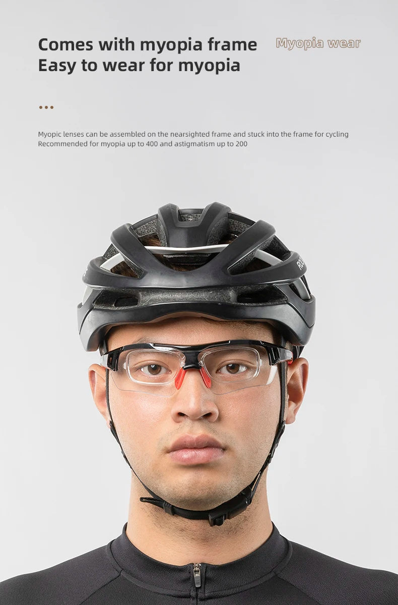 Óculos de ciclismo polarizados Rockbros, Óculos de sol esportivos para Estrada, MTB, Mountain bike, Proteção para andar de bicicleta, Óculos com cinco lentes.