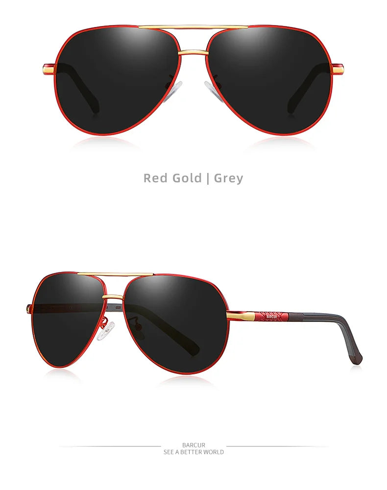 Óculos de sol unissex estilo moderno BARCUR, polarizados, proteção UV400, óculos para dirigir