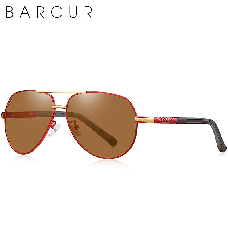 Óculos de sol unissex estilo moderno BARCUR, polarizados, proteção UV400, óculos para dirigir