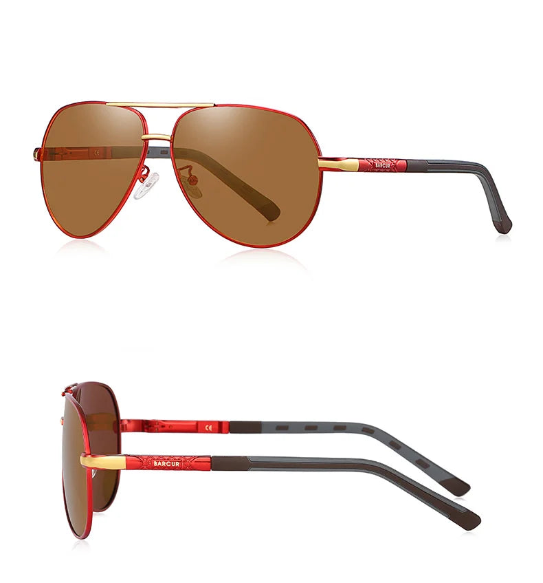 Óculos de sol unissex estilo moderno BARCUR, polarizados, proteção UV400, óculos para dirigir