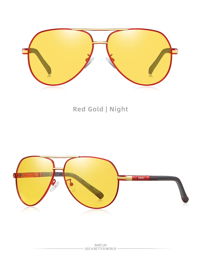 Óculos de sol unissex estilo moderno BARCUR, polarizados, proteção UV400, óculos para dirigir