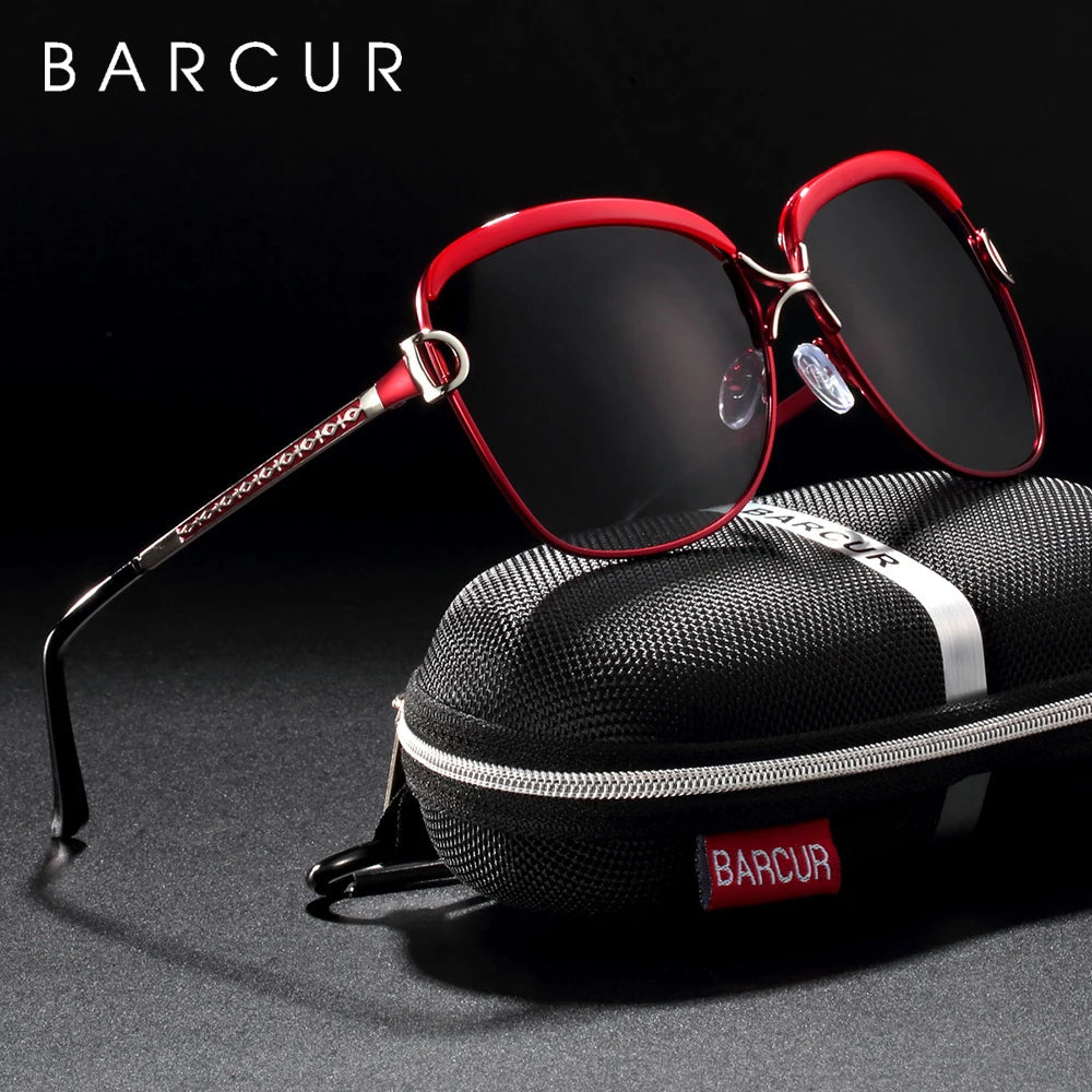 Óculos de sol femininos polarizados BARCUR, lentes degradê, redondos, quadrados, óculos Lunette De Soleil Femme.