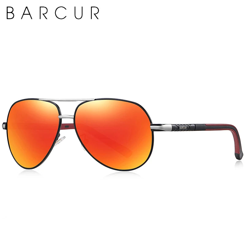 Óculos de sol unissex estilo moderno BARCUR, polarizados, proteção UV400, óculos para dirigir