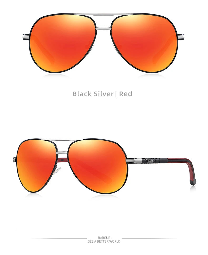Óculos de sol unissex estilo moderno BARCUR, polarizados, proteção UV400, óculos para dirigir