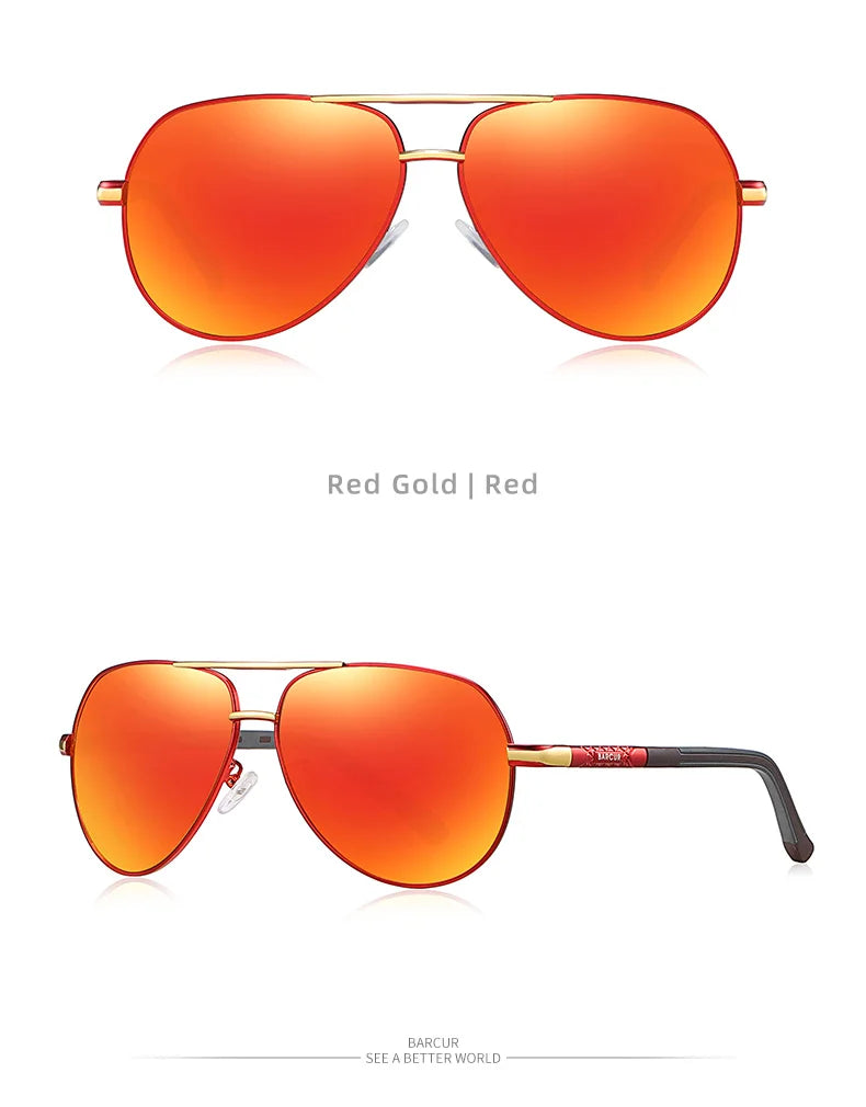 Óculos de sol unissex estilo moderno BARCUR, polarizados, proteção UV400, óculos para dirigir