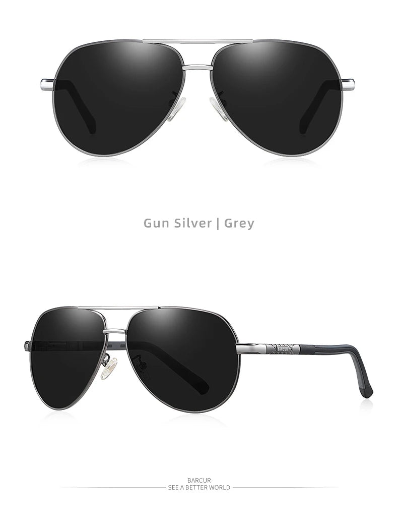 Óculos de sol unissex estilo moderno BARCUR, polarizados, proteção UV400, óculos para dirigir