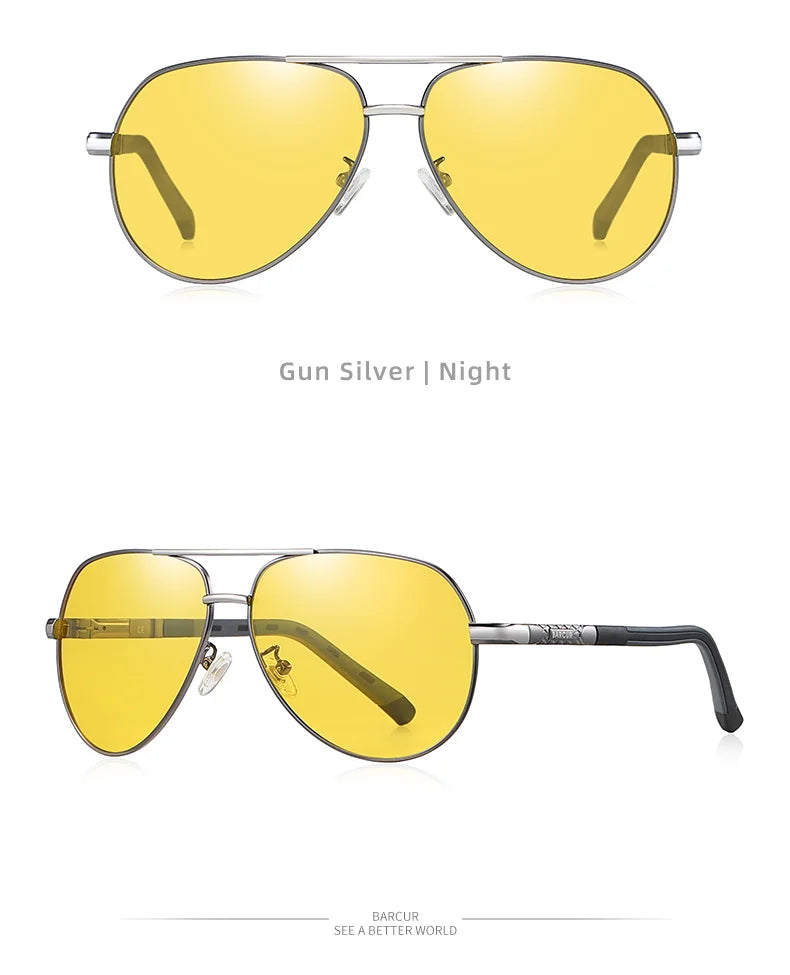 Óculos de sol unissex estilo moderno BARCUR, polarizados, proteção UV400, óculos para dirigir