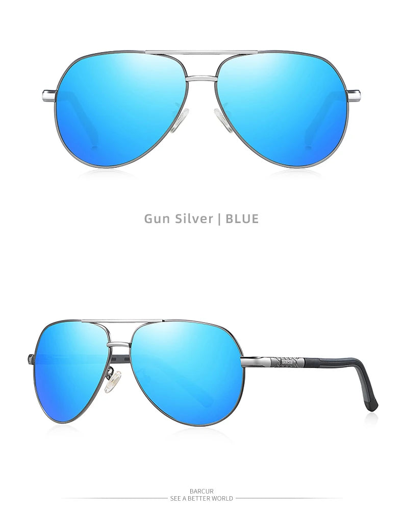 Óculos de sol unissex estilo moderno BARCUR, polarizados, proteção UV400, óculos para dirigir