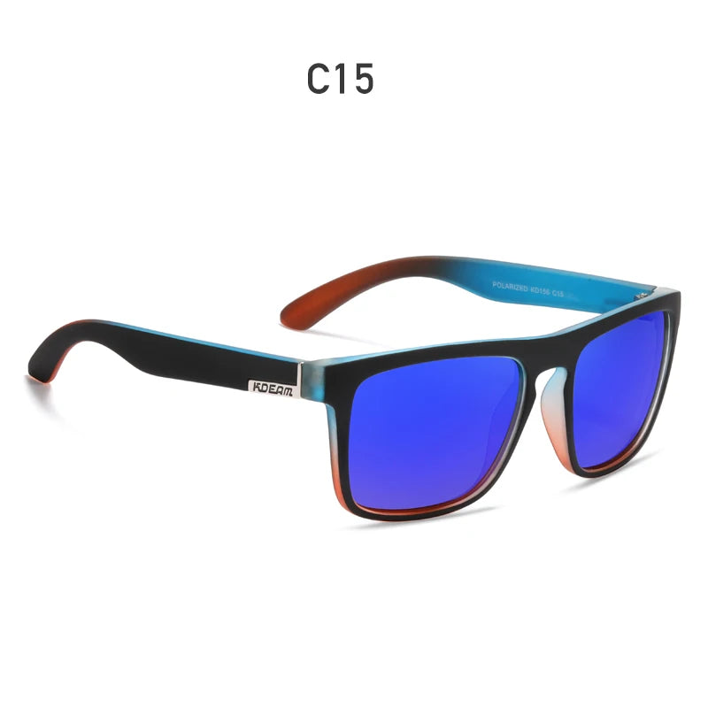 Óculos de sol KDEAM, óculos polarizado, design clássico, espelhados e com caixa de marca CE