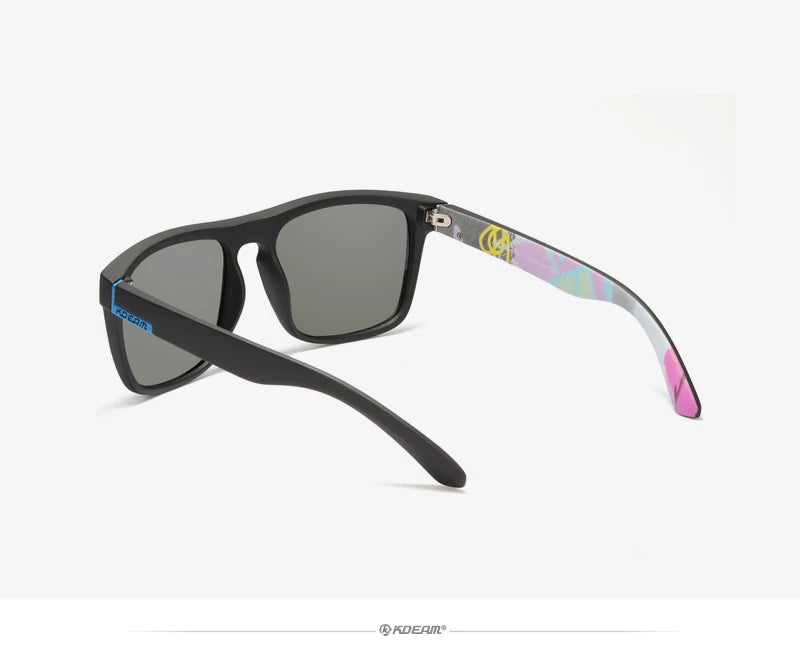 Óculos de sol KDEAM, óculos polarizado, design clássico, espelhados e com caixa de marca CE
