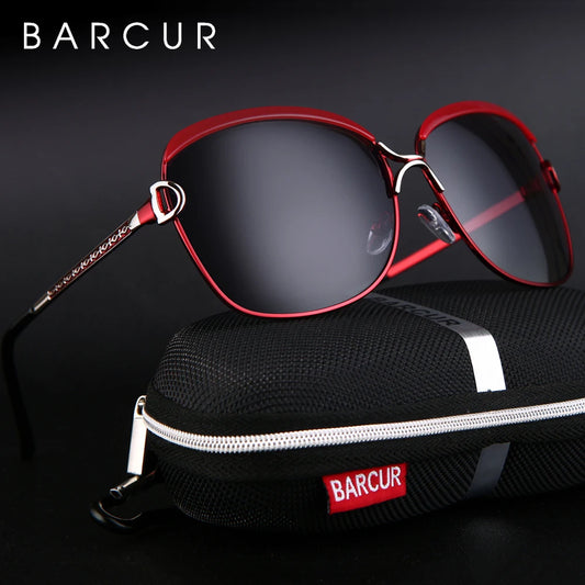 Óculos de sol femininos polarizados BARCUR, lentes degradê, redondos, quadrados, óculos Lunette De Soleil Femme.