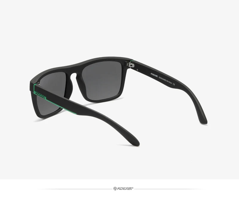 Óculos de sol KDEAM, óculos polarizado, design clássico, espelhados e com caixa de marca CE
