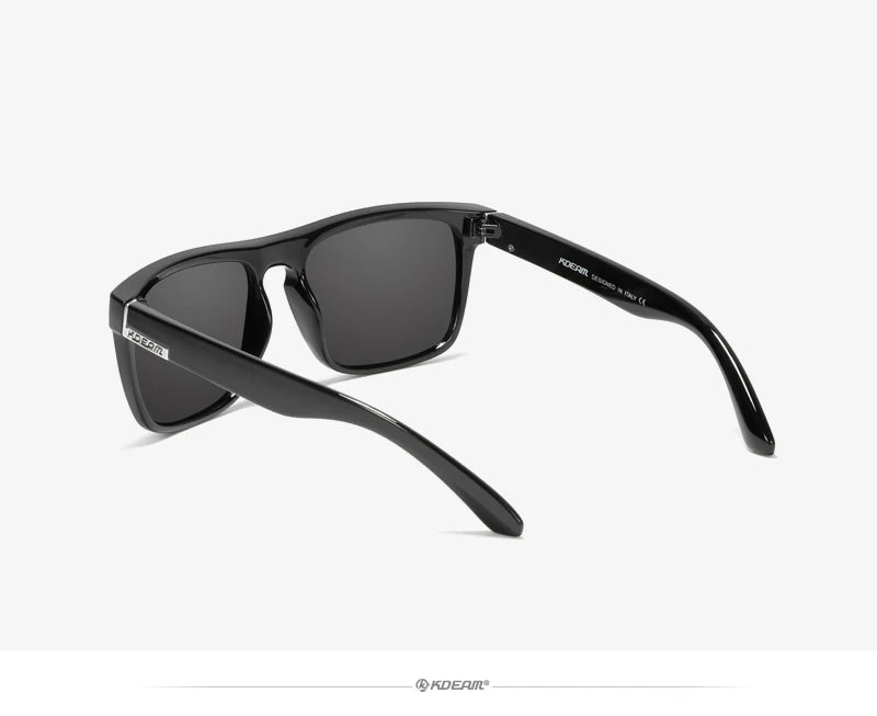 Óculos de sol KDEAM, óculos polarizado, design clássico, espelhados e com caixa de marca CE
