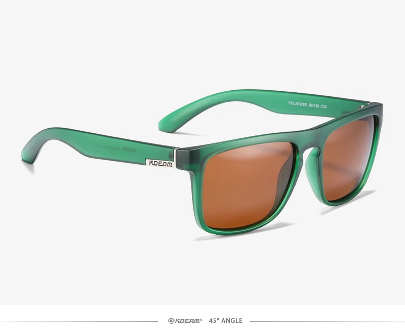 Óculos de sol KDEAM, óculos polarizado, design clássico, espelhados e com caixa de marca CE