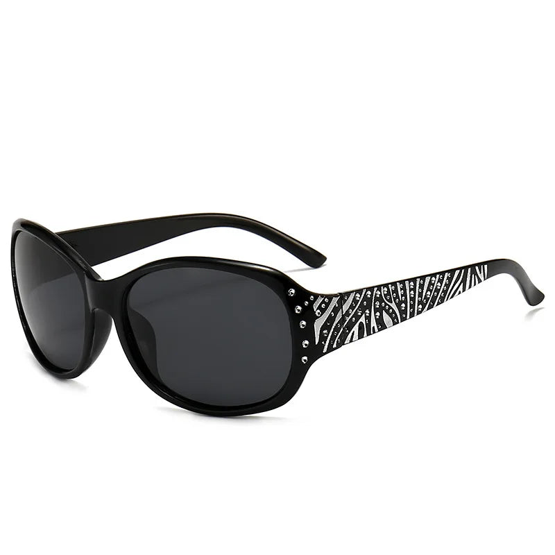 Óculos de sol feminino DANKEYISI, óculos com proteção UV400, polarizado da moda com strass.