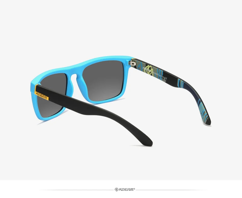 Óculos de sol KDEAM, óculos polarizado, design clássico, espelhados e com caixa de marca CE