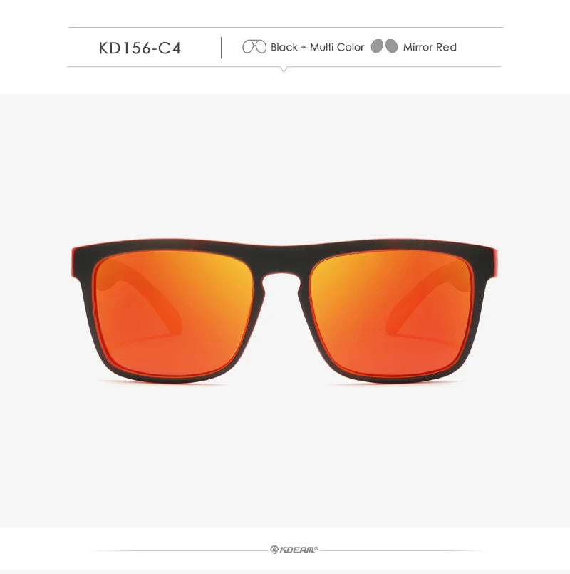 Óculos de sol KDEAM, óculos polarizado, design clássico, espelhados e com caixa de marca CE